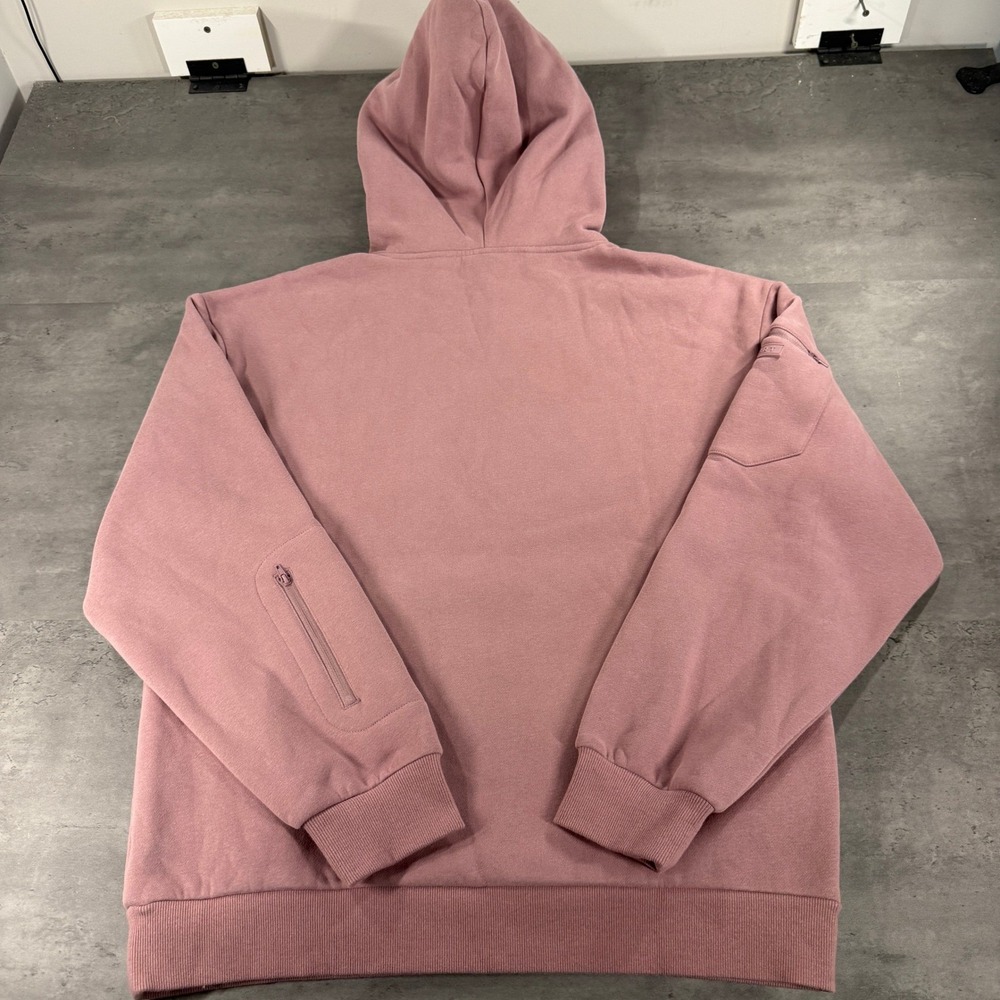 Comfrt Airplane Mode Travel Hoodie Women M Mauve Dusty Pink SAMPLE Zip Pocket - Picture 4 of 15